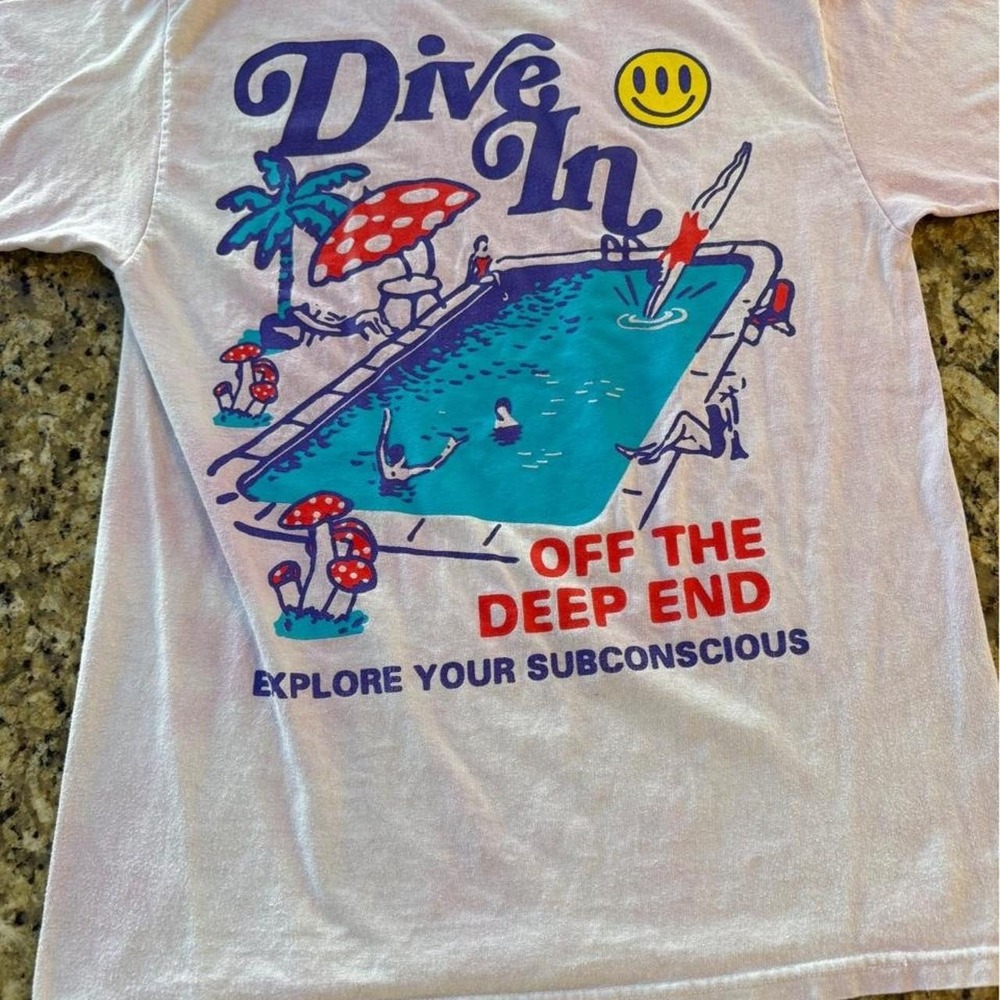 ALAB "Dive In / Off the Deep End" graphic tee. Size Medium Oversized Casual Fit